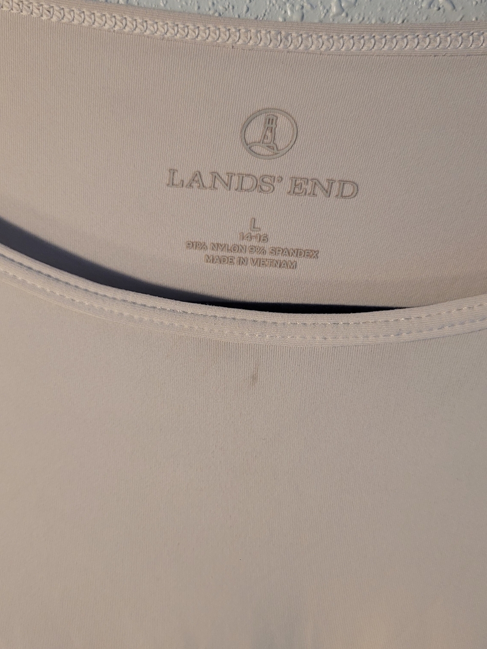 Lands' End Women's Scoop Neck Tank Top in White